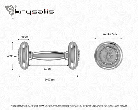 Krysaliis Teddy Silver Plated Teddy Rope Dumbell Rattle Measurements