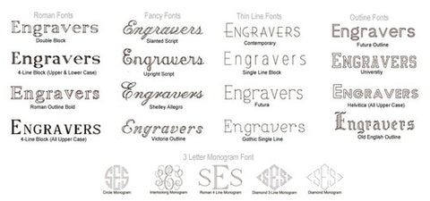 Custom Engraving Font Options