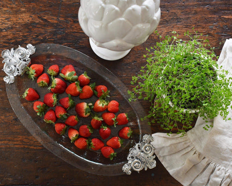 Arthur Court Fleur-De-Lis Glass Platter