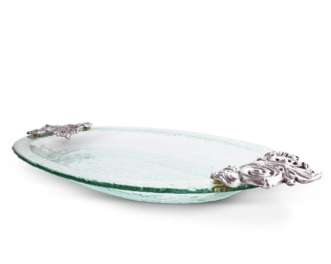 Arthur Court Fleur-De-Lis Glass Platter