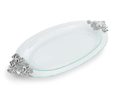 Arthur Court Fleur-De-Lis Glass Platter