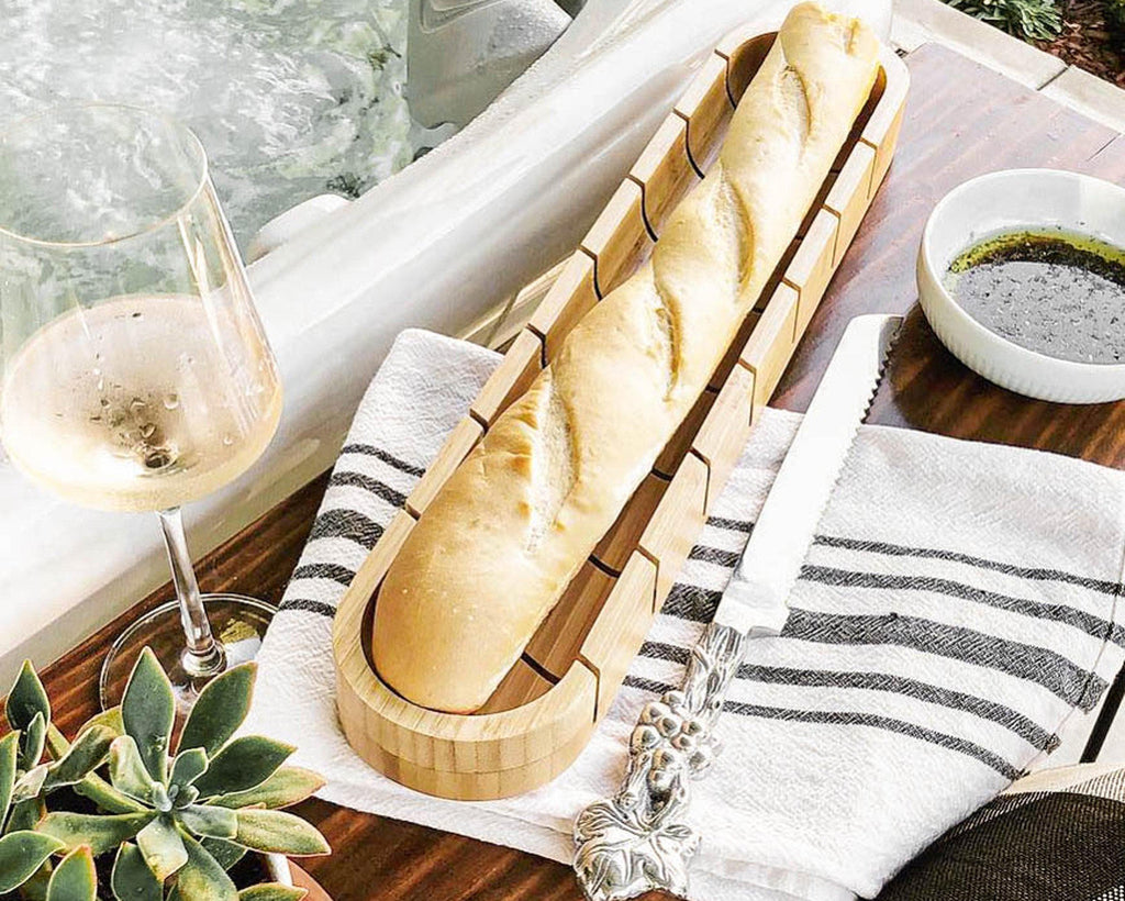 Baguette Board with Grape Bread Knife