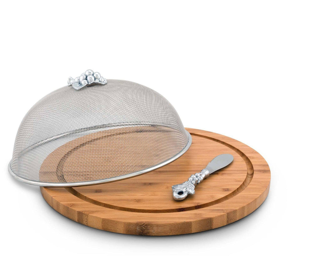 Arthur Court Grape 3 Piece Picnic Cheese Board / Spreader