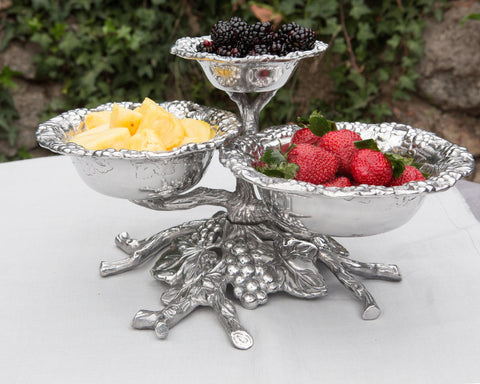 Arthur Court Grape 3-Tiered Bowl Server