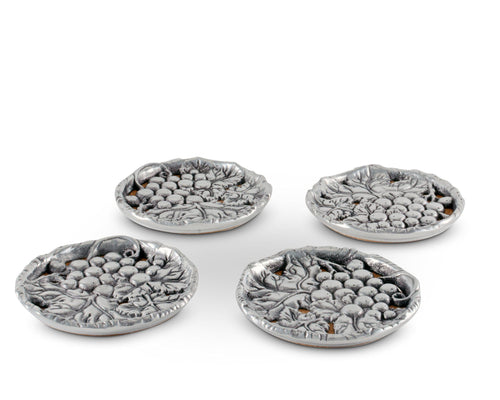 Arthur Court Grape Wine Coaster Set of 4