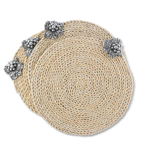 Arthur Court Grape Twisted Seagrass Placemats - set of 4