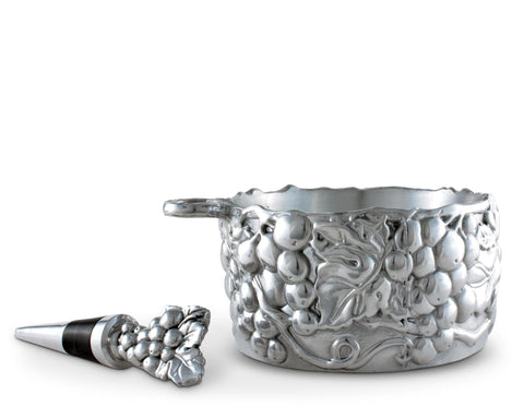 Arthur Court Grape Wine Caddy and Stopper Set