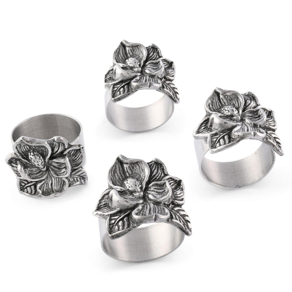 Arthur Court Magnolia Napkin Ring Set of 4