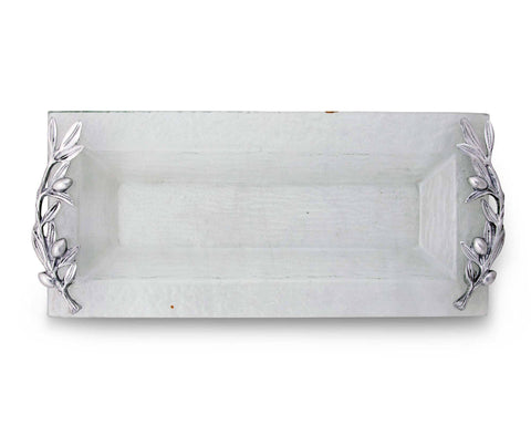 Arthur Court Olive Oblong Glass Serving Tray