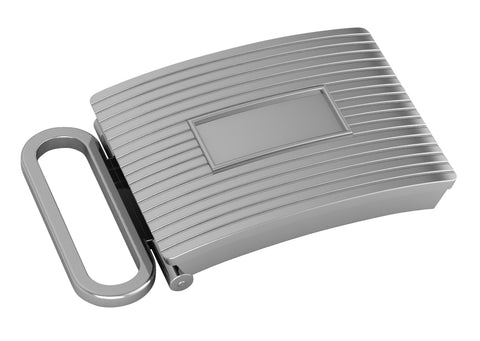 Krysaliis Sterling Silver Grooved Engravable Belt Buckle- Small