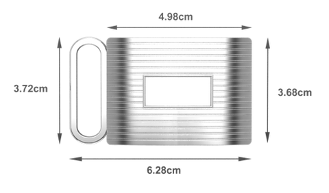 Krysaliis Sterling Silver Grooved Engravable Belt Buckle- Small