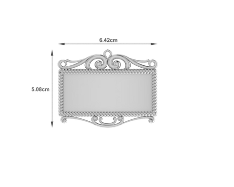 Krysaliis Silver Plate Rectangle Engravable Decanter Label